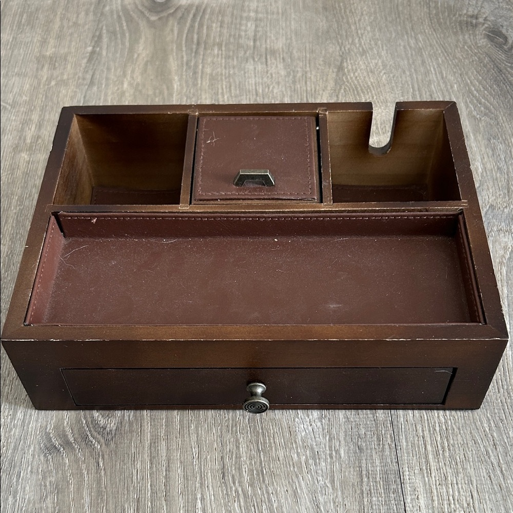Wooden Desk Organizer with Drawer